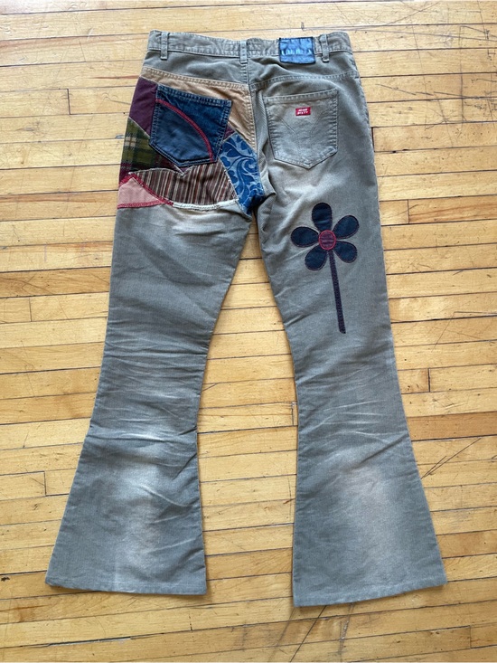 Miss Sixty Denim - Y2K Miss Sixty Vintage Patchwork Love Flare Corduroy Jeans 26 Euro Hippy